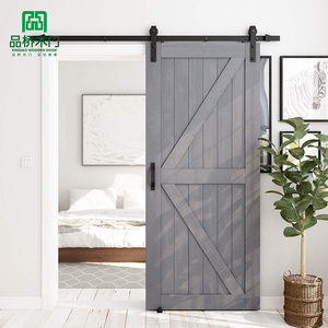 דלת פנים יוקרתית בהתאמה אישית דלת הזזה לדלתות האסם עץ לבן קלאסי עבור וילה - Product Image 3