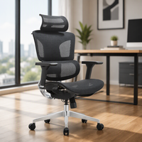 Chaise de bureau ergonomique en mesh avec soutien lombaire auto-adaptatif et dossier réglable pour bureaux de direction