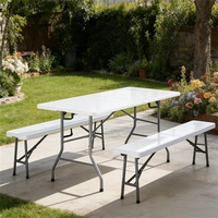 Table de pique-nique pliante pour événements en plein air, mariage, table de pique-nique en plastique, table de camping, table légère et portable
