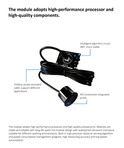 Sensor de Ultrasonido DYP-A06 con Cable, Resistente al Agua, Opcional, para Medir Distancias en Sistemas de Aparcamiento - Product Image 5
