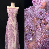 2025 haut de gamme qualité en trois dimensions fleur broderie dentelle tissu transfrontalier Sequin perle Tube broderie dentelle lourde