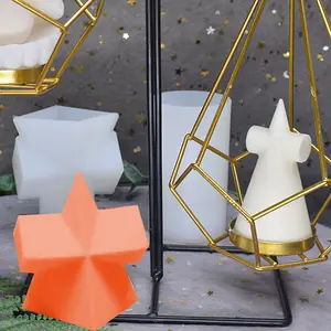DIY几何蜡烛模具十字锥形香薰石膏硅胶模具3D创意装饰蜡烛石膏制作用品