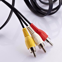 Câble audio-vidéo stéréo RCA mâle 3 pièces avec gaine en PVC, résolution 1080P, blindage combiné pour lecteur DVD