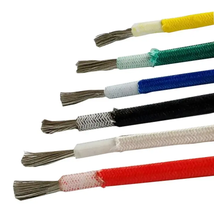 Silicone Braided Fibreglass wire cable High Volt High Temperature 2.5mm 4mm 6mm 8mm 10mm 16mm 35mm 50mm 70mm