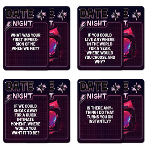 <span class=keywords><strong>Jeu</strong></span> de cartes de conversation pour couples pour une soirée romantique, 50 flashcards, questions intimes, jeux de société, coffret cadeau pour amoureux romantiques - Product Image 2