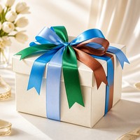 Ruban en satin polyester simple face Papillon en promotion pour emballage cadeau, emballage de nœuds pour cheveux, vente en gros pour mariages