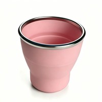 Bouteille d'eau portable en silicone avec couvercle, design pliable pour le café, le thé, les voyages et le camping