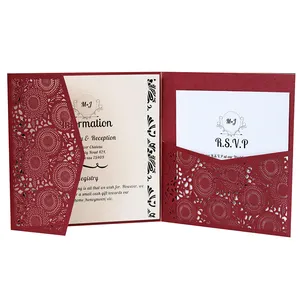 Hollow Out Holiday Party Greeting Cards Foil Stamping Paper Crafts Unique Wedding Invitation Cards