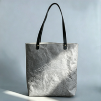 Sac fourre-tout en Tyvek rayé, lavable et réutilisable, avec poignée renforcée, idéal pour les courses au supermarché