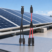 Câble solaire en Y étanche IP68 4mm² 6mm² – Connecteur parallèle photovoltaïque 1 vers 2 pour panneaux solaires et stockage d'énergie