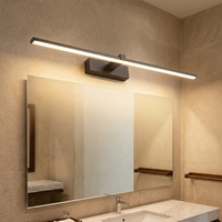 Appliques murales LED en aluminium noir de 40 cm, 60 cm, 80 cm, 100 cm, luminaire de salle de bain pour miroir