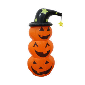 Calabaza inflable de poliéster para interior y exterior de Halloween para fiesta en casa, decoración de patio de vacaciones, clasificación IP44 ecológica, 40x140cm - Product Image 1