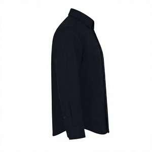 Chemise de travail formelle à manches longues noire pour homme avec logo personnalisé, boutonnée, uniforme de sécurité, imprimé SÉCURITÉ PRIVÉE - Product Image 2