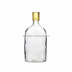 Botellas de Vidrio para <span class=keywords><strong>Licor</strong></span>, Whisky, Vodka, Ginebra, Vino y Tequila, Forma Plana, 120ml, 250ml, 500ml, con Tapa de Rosca - Product Image 2