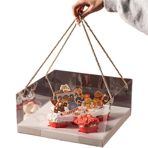 Clear Cylindrical Pattern Transparent Round Cake Box Flower Gift Dustproof Exhibition Storage Box