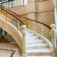 Rampe d'escalier Bamus Villa, nouveau style chinois, en alliage d'aluminium brossé, pour balcon, usage intérieur domestique, installation au sol 1