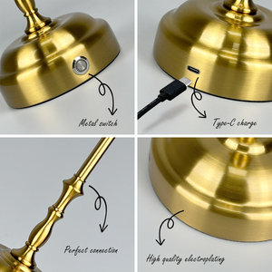 Lampada da <span class=keywords><strong>Tavolo</strong></span> Ricaricabile in Metallo di Alta Qualità, Lampada Wireless Creativa in Metallo, Lampada da <span class=keywords><strong>Tavolo</strong></span> in Tessuto per Studio e Camera da Letto - Product Image 5