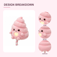 Peluche personnalisée XDT AI Icecream, rembourrée en coton PP et polyester, 11-30 cm, unisexe, OEM ODM, cadeau de fête