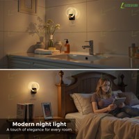 Lampes de nuit LED LOHAS en acrylique décoratives 180 °   Veilleuse rotative à intensité variable pour chambre à coucher et salle de bain