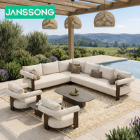 Ensemble de canapés de jardin modernes pour hôtel, mobilier d'extérieur pour villa, ensemble décontracté en aluminium pour patio, ensemble de canapés de jardin pour hôtel