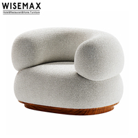 WISEMAX FURNITURE - Design nordique - Mobilier moderne pour la maison - Canapé simple en bouclette - Chaise d'appoint pour salon avec ottoman