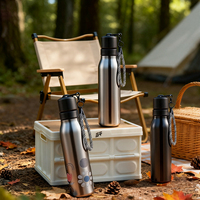 Bouteille d'eau en titane pur haut de gamme pour l'extérieur, 500 ml, anti-fuite, à double paroi, tasse de voyage en titane pour le camping en plein air et la consommation quotidienne