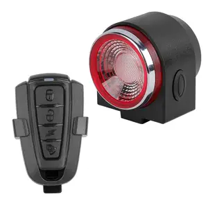 Lâmpada de led traseira usb, alarme anti-roubo, controle remoto, freio de bicicleta, luz