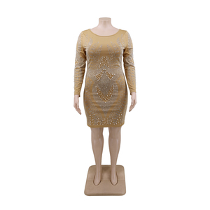 De manga larga de las mujeres de gran tamaño vestidos para <span class=keywords><strong>Mujer</strong></span> <span class=keywords><strong>plus</strong></span> tamaño vestido de <span class=keywords><strong>mujer</strong></span> - Product Image 6