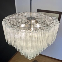 Lustre moderne vintage américain élégant luxe 4 couches en verre de Murano pour salon salle à manger chambre et hôtel