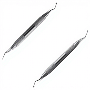 Ensemble de curettes chirurgicales dentaires universelles en acier inoxydable avec poignée moletée, instruments de détartrage parodontal de classe I - Product Image 5