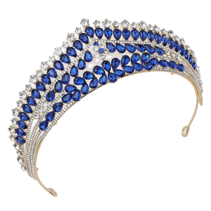 Nuevo barroco chapado en oro aleación boda pelo corona compromiso fiesta princesa novia tocado <span class=keywords><strong>y</strong></span> corona <span class=keywords><strong>para</strong></span> niñas - Product Image 5