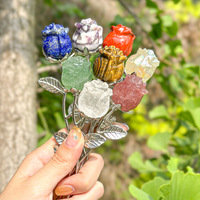 Donghai Groothandel Natuurlijke Kristal Halfedelsteen Rozenbloem Ornament Valentijn Bruiloft Verjaardag Kristal Cadeau Ambacht