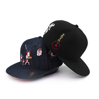 Gorra de Perfil Alto con Diseño de Cultura Tradicional China, OEM ODM, Gorra Plana de Sarga de Algodón con Bordado 5950, Tallas S/M/L