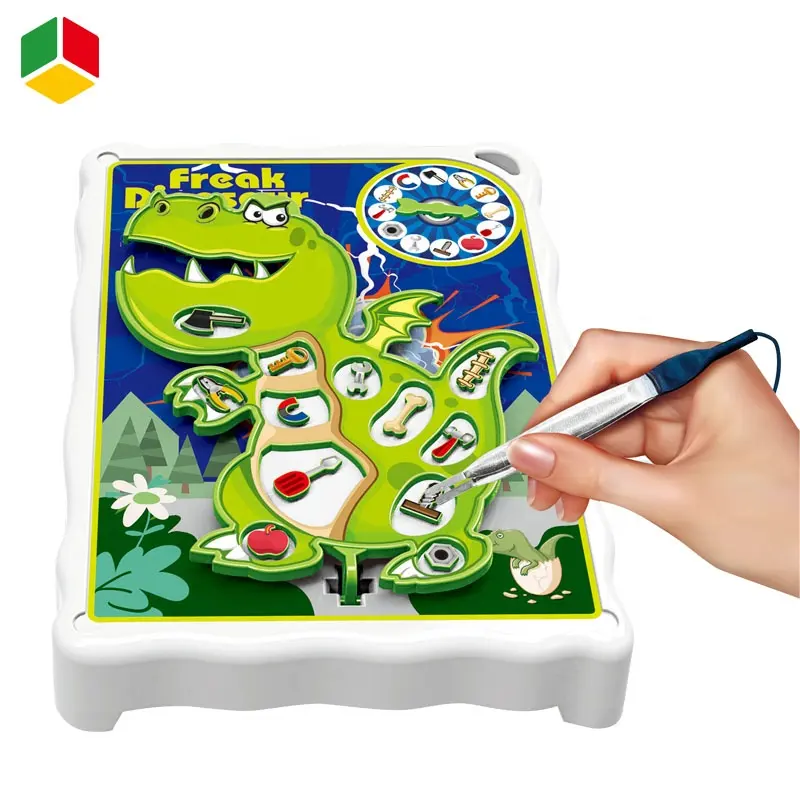 QS-juego familiar personalizado para niños, juguetes educativos, operación de batería, juego de mesa táctil de dinosaurio