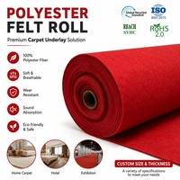 Maßgefertigter 100% Polyester Nadelfilz-Teppichboden in Rollenform, Roter Filzteppich für Heim, Büro und Gewerbe