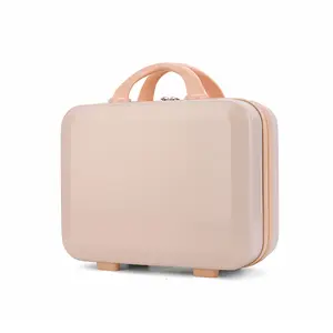 YX16925 Mini maleta portátil colorida cosmética 12 14 pulgadas peso ligero cremallera más cerca estuche de maquillaje de alta capacidad
