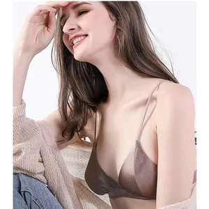 Women Mulberry Silk Bra Thin Wireless Soft Breathable Bras Underwear  Lingerie