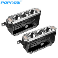 Mini phare auxiliaire en alliage d'aluminium 200W, 3 couleurs (3000K, 4300K, 6500K), éclairage LED pour calandre de moto, camion, voiture