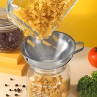 Entonnoir 2 en 1 en acier inoxydable 304, compatible lave-vaisselle, avec une large ouverture et une petite ouverture et un filtre pour transférer les épices, les huiles et les aliments