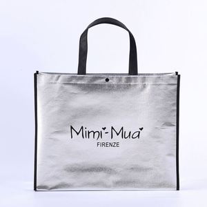 กระเป๋าผ้าสปันบอนด์แบบกำหนดเอง กระเป๋าช้อปปิ้งนำกลับมาใช้ใหม่ได้ พร้อมโลโก้ตามสั่ง กันน้ำ - Product Image 5