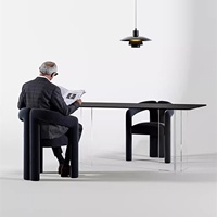 Chaise de salle à manger moderne en velours capitonnée, assise épaisse, structure métallique, pour la maison et l'hôtel