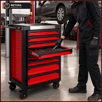 Coffre à outils mobile professionnel pour atelier, armoire à tiroirs en métal avec roulettes robustes verrouillables