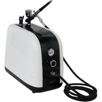 Compresseur d'air portable miniature HS-386K sans huile, professionnel, pour le maquillage, la fabrication de gâteaux, les ongles, les tatouages, moteur à piston central, alimentation CA, refroidissement par air