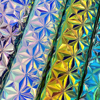 Triangle holographique motif géométrique 3D en relief artificiel réfléchissant résistant aux taches tissu Laser PU cuir synthétique rouleaux