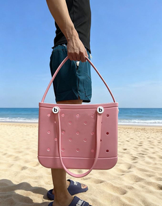 Bolsa de Praia de Borracha <span class=keywords><strong>EVA</strong></span> com 3 Alças, Impermeável, para Viagem, Mulheres, Verão, Bolsa de Praia Lavável, Bolsa de Mão Aberta - Product Image 4