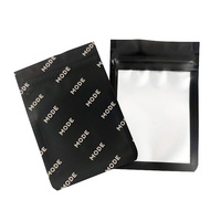 Pochette en plastique métallisé à fermeture éclair, impression personnalisée, anti-odeur, pochette plate pour fenêtre, sacs d'emballage en Mylar noir mat