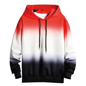 Custom Sport Gradiënt Kleding Bulk Kopen Full Zip Up Athletic 3d Gedrukt Hoodie Voor Mannen