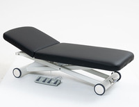 Table de massage électrique moderne à 2 moteurs avec vérin à gaz, réglable en hauteur, en cuir synthétique, avec appui-tête, pour salon, hôtel, école