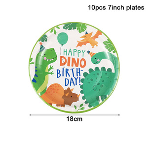 Articles de fête d'anniversaire sur le thème des dinosaures DAMAI, assiettes, gobelets, serviettes, bannière et décorations pour enfants, garçons. - Product Image 6