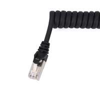 RJ45 RJ48 RJ50 jaringan LAN Cat5 Cat5e Cat6 Cat6e kucing 5 6 7 8 kabel Ethernet pegas Spiral kumparan kabel gulung keriting